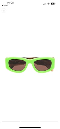 a pair of green sunglasses on a screen